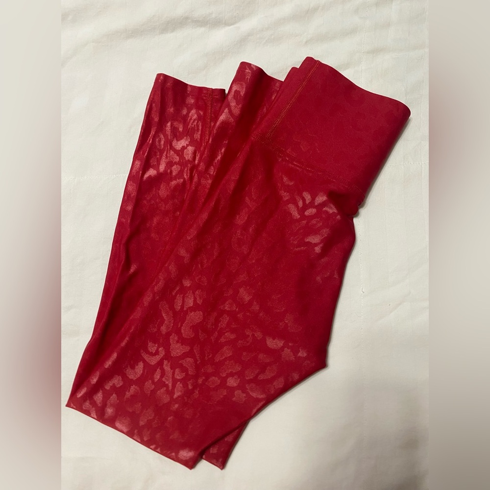 Carbon38 Vibrant Red Animal Print Leggings